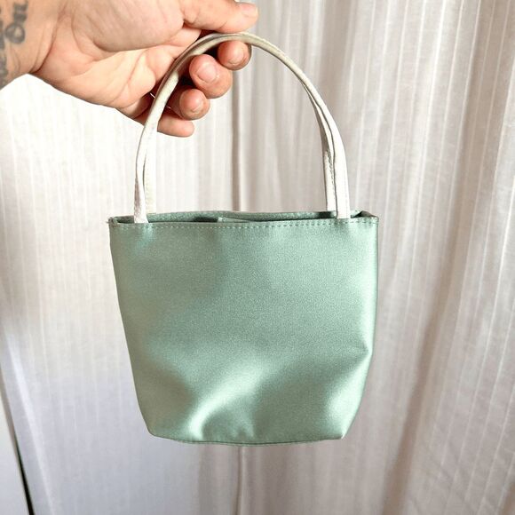 Vintage Mini Bags One Size Women’s Green Beaded Floral Evening Bag - Picture 5 of 6